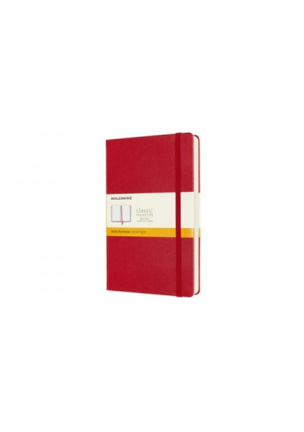 Moleskine Expanded Large Ruled Hardcover Notebook, Scarlet Red