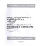 CAUSE & EFFECT 4E / CONCEPTS & COMMENTS 3E ANSWER KEY/TRANSCPT