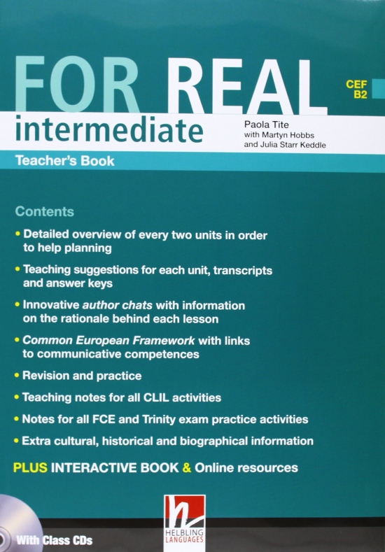 FOR REAL Intermediate Level Teacher´s Book + Class CD /3/ + Interactive Book DVD-ROM