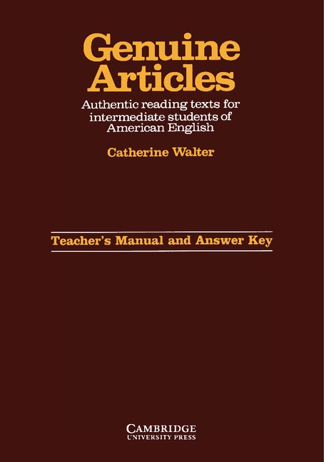 Genuine Articles Teacher´s Manual and Answer Key
