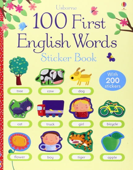 100 First English Words Sticker book Usborne Publishing