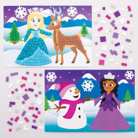 Obrázek sněhová princezna - mozaika (4ks)