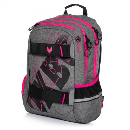 Studentský batoh OXY Sport GREY LINE pink : 8596424112761
