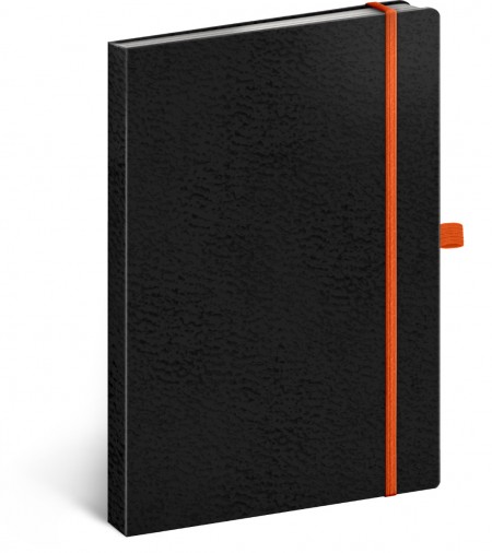 Notes Vivella Classic černý/oranžový, tečkovaný, 15 × 21 cm