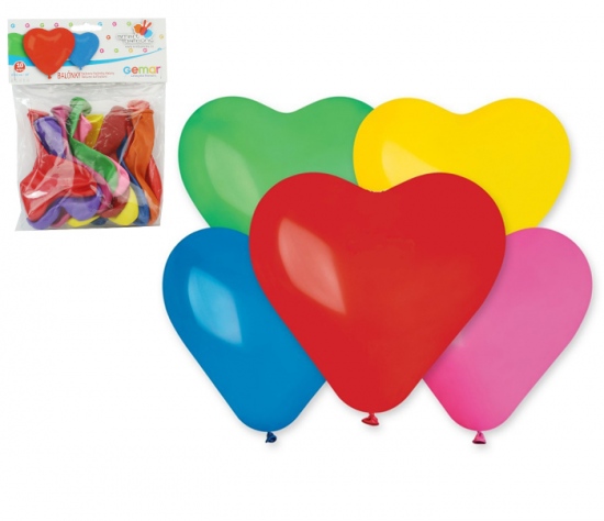 Balónky SRDCE barevné, 10ks