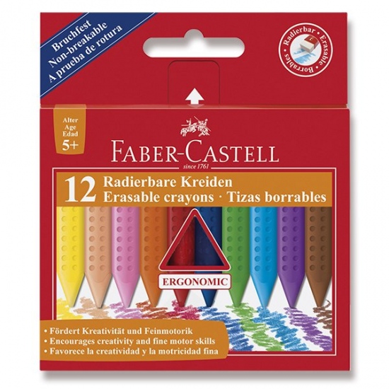 Vosk.pastelky Faber Castell Plastic Colour 12 ks