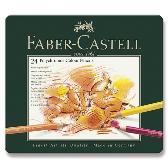 Pastelky Faber Castell Polychromos plech.krabička 24ks
