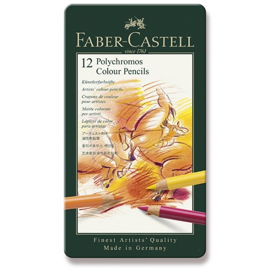 Pastelky Faber Castell Polychromos plech.krabička 12ks