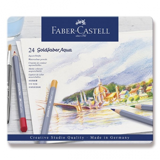 Pastelky Faber Castell Goldfaber Aqua plech. krabička 24ks