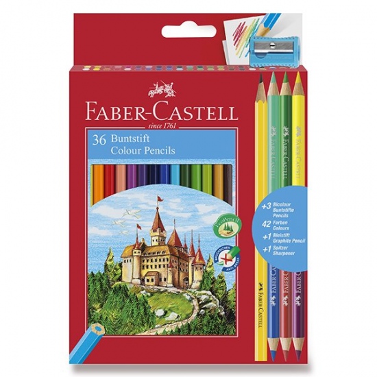 Pastelky Faber Castell šestihranné 36ks + 3ks bicolour