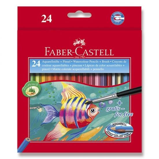 Pastelky Faber Castell Akvarelové pap.krabička 24ks+štěteček
