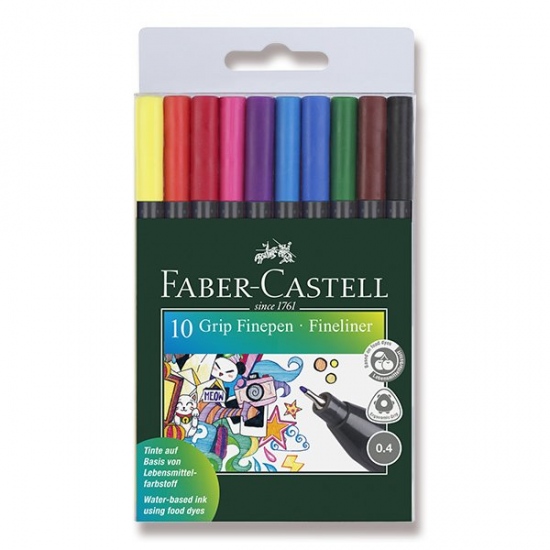 Popisovač Faber Castell GRIP 0.4mm 10ks