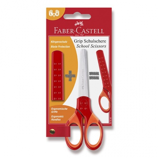 Školní nůžky Faber Castell Grip Blistr 1ks červená