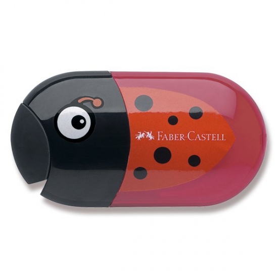 Ořezávátko Faber Castell Ladybird dvojité s pryží zásobník