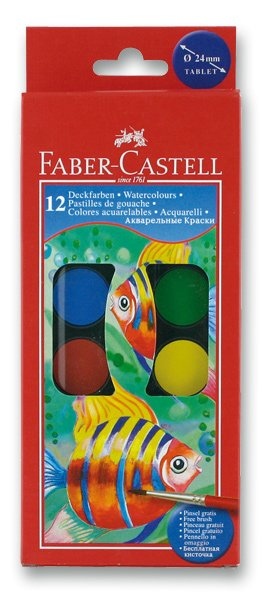 Vodové barvy Faber Castell malé 24 mm