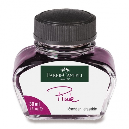 Inkoust Faber Castell ve skleněné lahvičce 30ml růžová