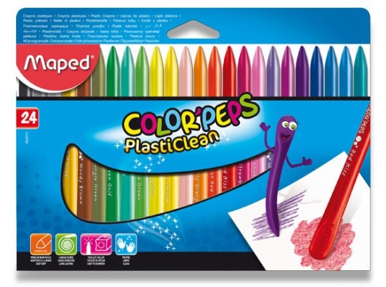 Pastelky ColorPeps Plasticlean 24 barev