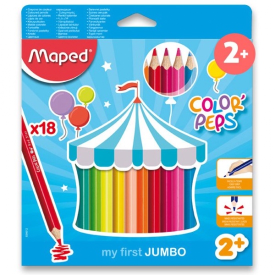 Pastelky Color Peps Jumbo 18 barev Maped
