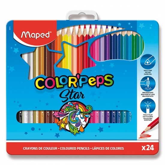 Pastelky Color Peps Metal Box 24 barev