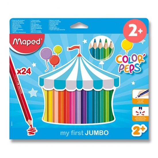 Pastelky Color Peps Jumbo 24 barev Maped