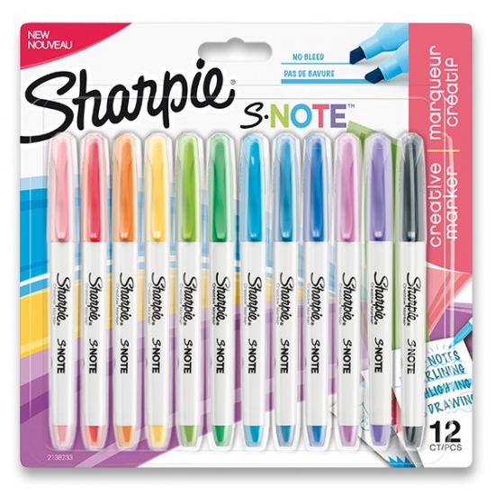 Popisovač Sharpie S-Note souprava 12 barev