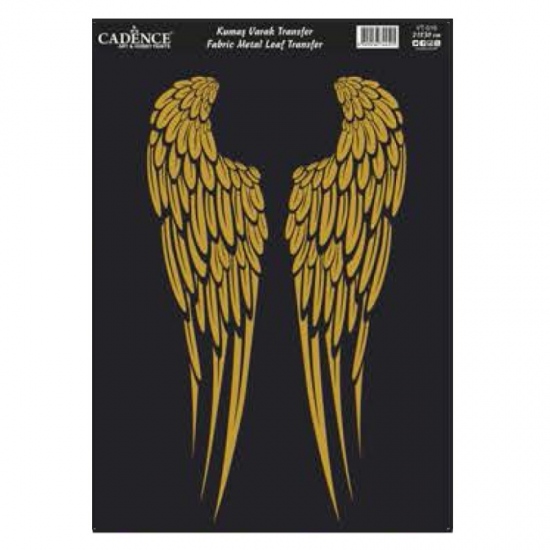 Zlatá nažehlovací nálepka 21x30 cm - křídla