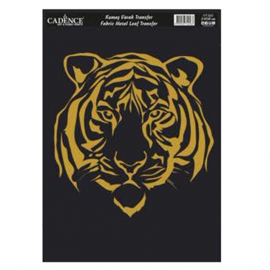Zlatá nažehlovací nálepka 21x30 cm - tygr