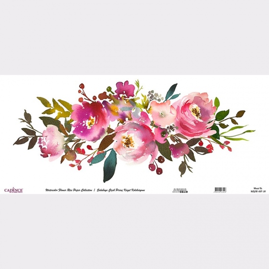 Rýžový papír Cadence v roli 30 x 68 cm - Růžová kytice