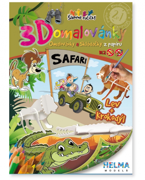 3D omalovánka A4 - Set Safari