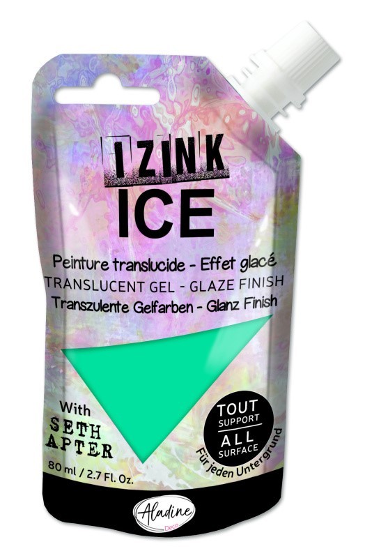 Poloprůhledná barva Izink Ice 80 ml - glacier green modrozelená