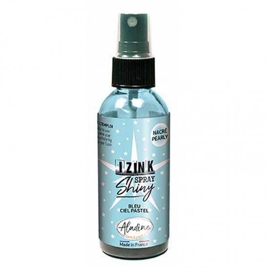 Perleťový inkoust ve spreji Aladine Izink Spray Shiny 80 ml - blue ciel nebesky modrá