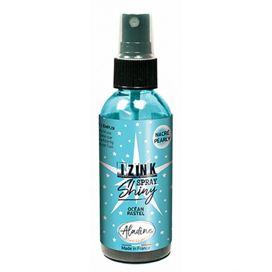 Perleťový inkoust ve spreji Aladine Izink Spray Shiny 80 ml - ocean tyrkysová