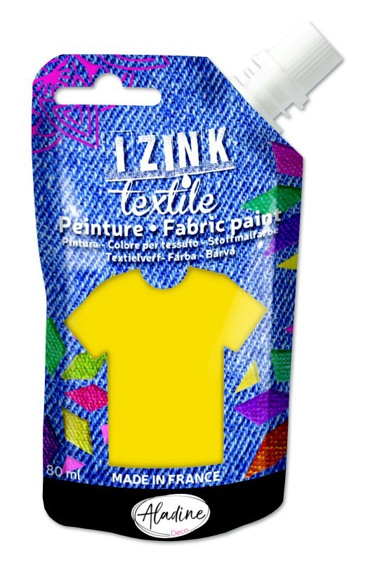 Textilní barva Aladine Izink Textile 80 ml - jaune žlutá