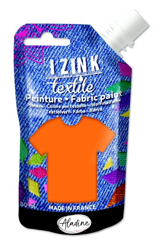 Textilní barva Aladine Izink Textile 80 ml - orange oranžová