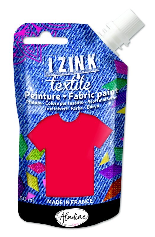 Textilní barva Aladine Izink Textile 80 ml - rouge červená