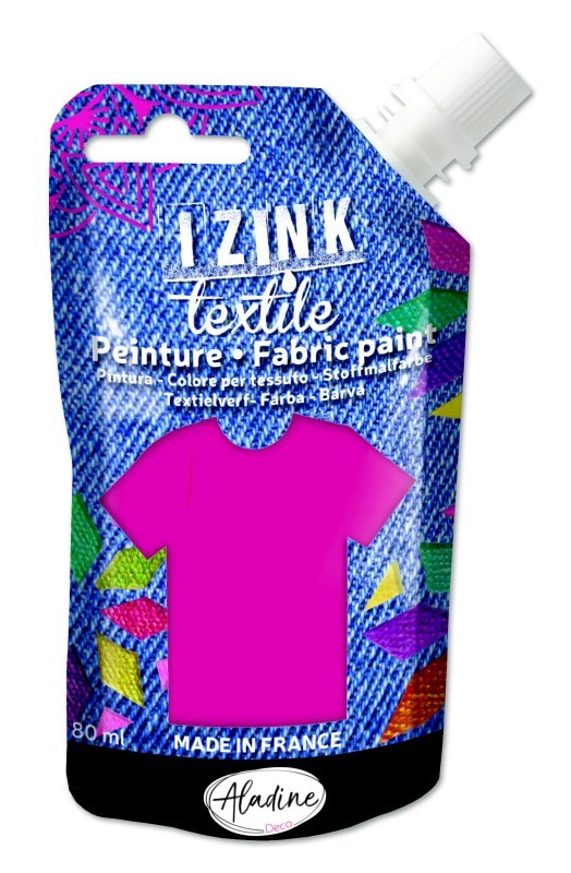 Textilní barva Aladine Izink Textile 80 ml - fuchsia tm. růžová