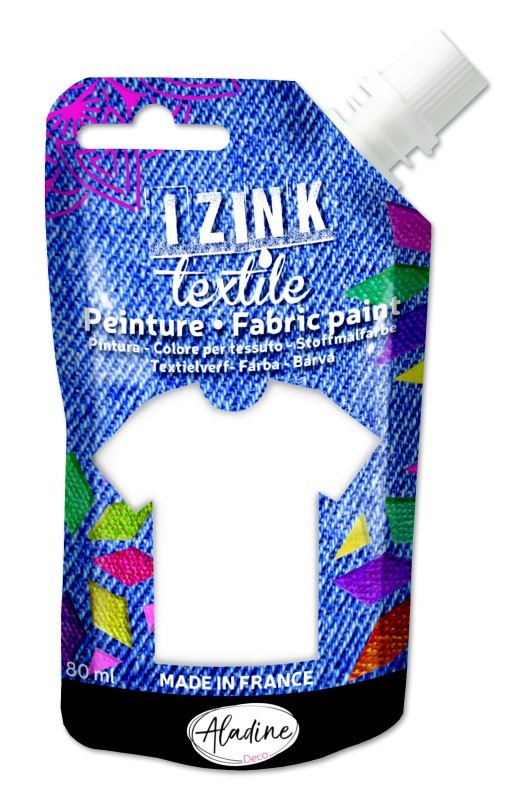 Textilní barva Aladine Izink Textile 80 ml - blanc bílá