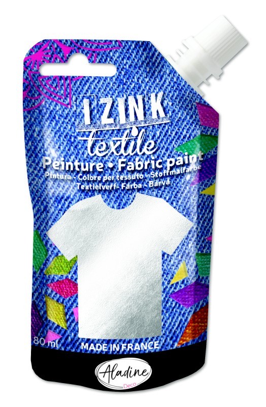 Textilní barva Aladine Izink Textile 80 ml - argent stříbrná