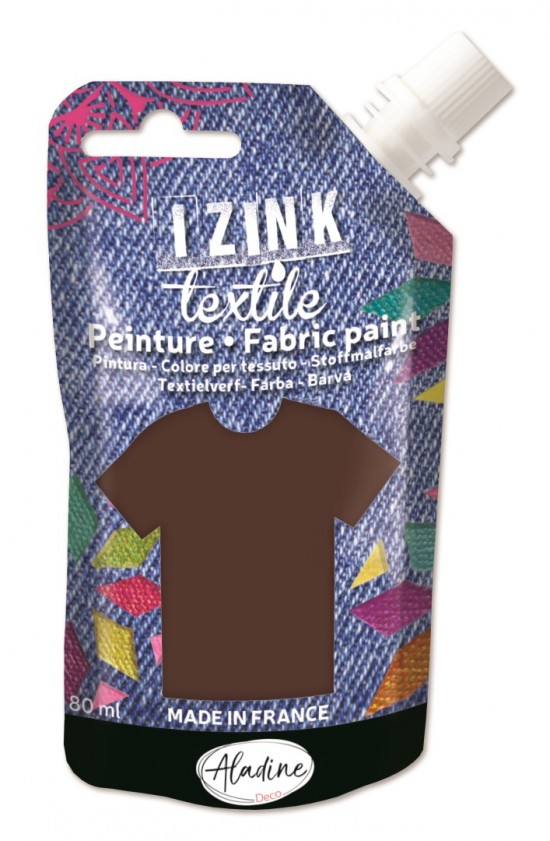 Textilní barva Aladine Izink textile 80 ml - marron hnědá