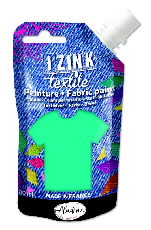 Textilní barva Aladine Izink Textile 80 ml - vert d´eau světle tyrkysová