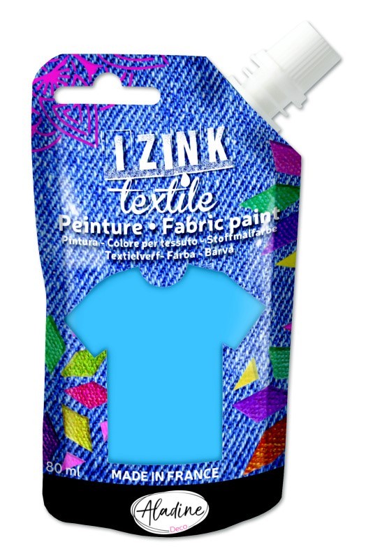 Textilní barva Aladine Izink Textile 80 ml - bleu nacre světle modrá