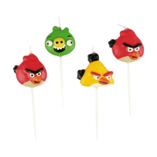 Dortové svíčky Angry Birds, mix motivů 4 ks : 4009775453048