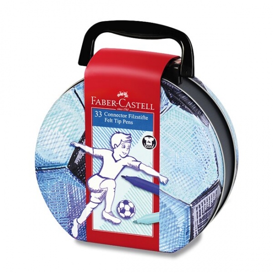 Dětské fixy Faber-Castell Connector fotbal, 33 barev Faber-Castell