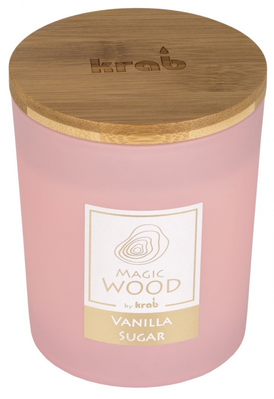 Svíčka MAGIC WOOD s dřevěným knotem - Vanilla Sugar 300g 