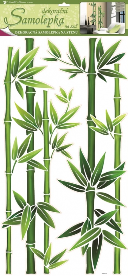 Samolepky na zeď bambus zelený, 60x32 cm