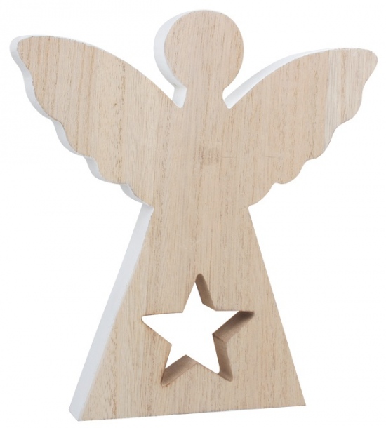 Dřevěný anděl na postavení 20 cm 