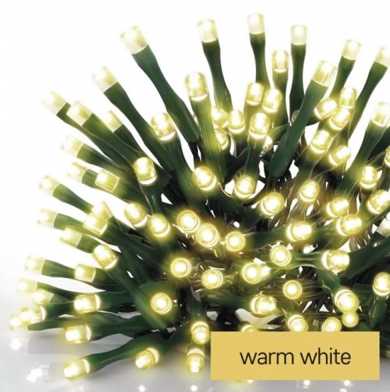 Osvětlení vánoční 8m-80 LED teplá bílá+5m přívodní kabel