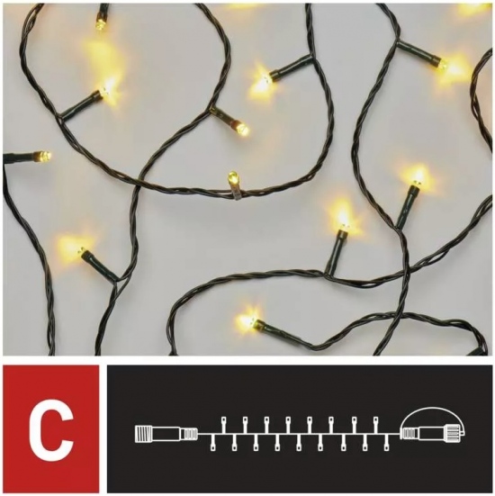 Osvětlení vánoční - nadstavitelný řetěz 10m-100 LED teplá bílá+ 5 cm přívodní kabel Anděl Přerov s.r.o.