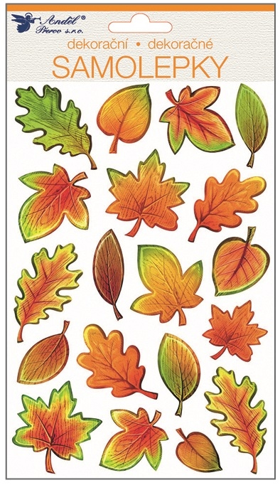 Samolepky plastické 25x14 cm, podzimní listí