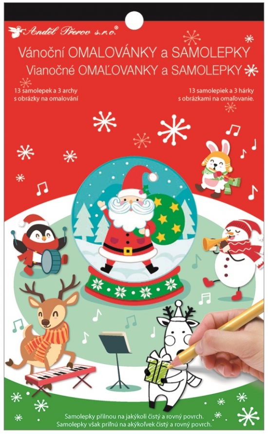 Samolepky a omalovánky vánoční 14 x 23 cm, Santa Anděl Přerov s.r.o.